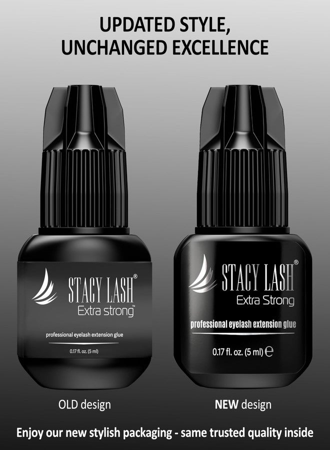 STACY LASH Extra Strong Eyelash Extension Glue (0.17fl.oz / 5ml) / 0.5-1 Sec Dry/Retention – 8 Weeks/Professional Black Adhesive/Lash Tech Supplies + Glue Ring - Image 3